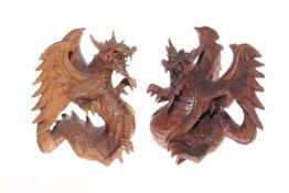 Two carved dragons,