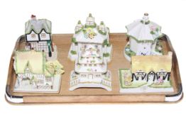 Six Coalport cottage models