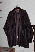 Mens Italy Moda faux leather jacket in brown,