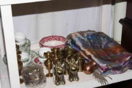 Brassware, teaware, Masons bowl, bedspread,