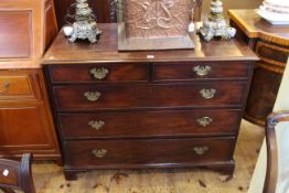 Georgian mahogany chest of two short and three long drawers on bracket feet