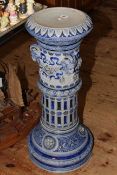 Handsome pair of German salt-glazed pedestals,