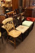 Seven various chairs,