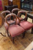 Set of four Victorian mahogany balloon back chairs