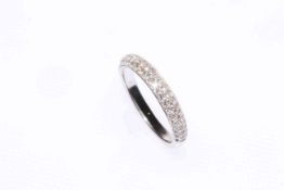 Platinum and diamond half eternity ring