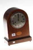 Edwardian inlaid two-train mantel clock