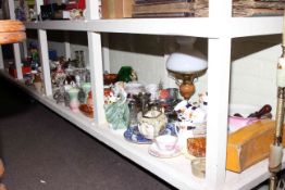 Poole pottery vases, china, glassware, ornaments, lamp, onyx coffee table and standard lamp,