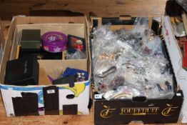 Two boxes of assorted costume jewellery