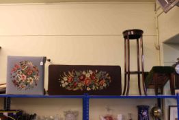 Two needlework cabriole leg stools,