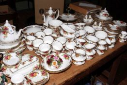 Large collection of Royal Albert Old Country Roses tea and dinnerware (over 180 pieces)