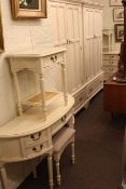 Laura Ashley Clifton ivory seven piece bedroom suite comprising pair two door combination wardrobes,