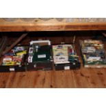 Four boxes of Corgi and other model vehicles including Eddie Stobart