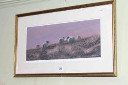 Jason Lowes, Sheep on Moorland, limited edition print,