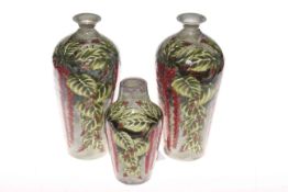 Set of three Cobridge stoneware vases