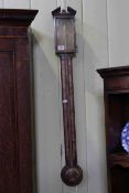 Antique mahogany stick barometer signed Croce,