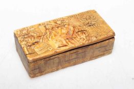 Carved birchwood box