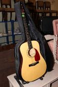 Squire acoustic guitar and Westfield canvas bag