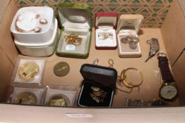 Suite of cameo jewellery, commemorative coins, watches,
