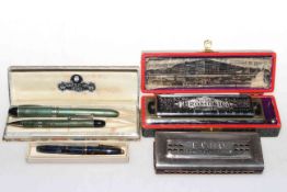 Waverley 115 fountain pen, Conway Stewart Dinkie 550 fountain pen,