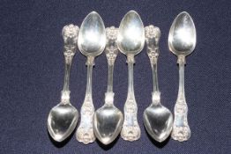 Set of six Scottish silver teaspoons,