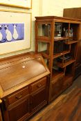 Chinese redwood open shelf unit and Chinese redwood two door bureau