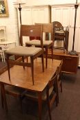 Jentique teak eight piece dining suite comprising Long John sideboard,