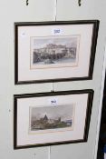 Two small framed lithographs, Elvet Bridge,