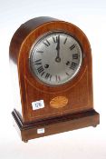 Edwardian inlaid two-train arch-top mantel clock,