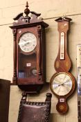 Modern Comitti barometer and reproduction wall clock