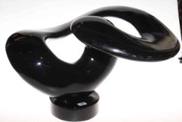 Contemporary black lacquered sculpture