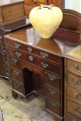 Georgian mahogany kneehole desk having two long drawers,