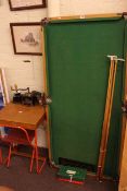 Child's snooker table and accessories, child's desk and chair,