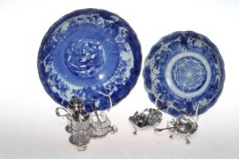 Two Japanese blue and white bowls,