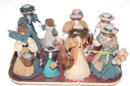 Collection of eight Bermades paper and card figures