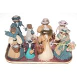 Collection of eight Bermades paper and card figures