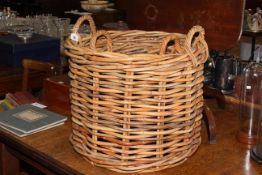 Two large wicker log baskets