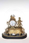 Ornate gilt metal mantel clock with figure,