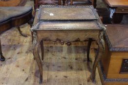 Victorian inlaid walnut and ormolu mounted jardiniere table on cabriole legs