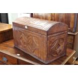Embossed leather domed trunk