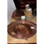 Two copper moulds,