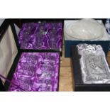 Edinburgh crystal decanter, six wine glasses and six whisky tumblers,