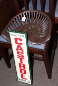 Blackstone tractor seat and Castrol Motor Oil sign