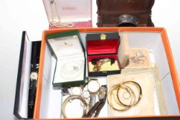Box with jewellery and watches