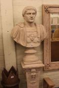 Composite Roman bust and pedestal