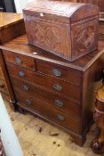 Georgian mahogany chest of two short above three long drawers on bracket feet,