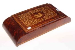 Inlaid burr walnut jewellery box