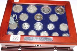 Boxed House of Windsor silver coin collection,