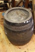 Coopered oak barrel