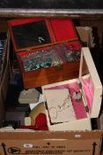 Box of assorted costume jewellery and jewellery boxes