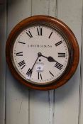 Victorian fusee wall clock, the dial signed J.
